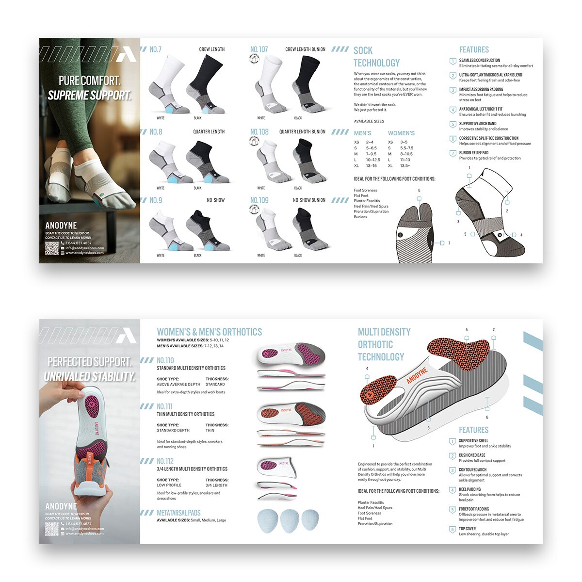 Sock and Multi Density Orthotic Reference Guide for Diabetic